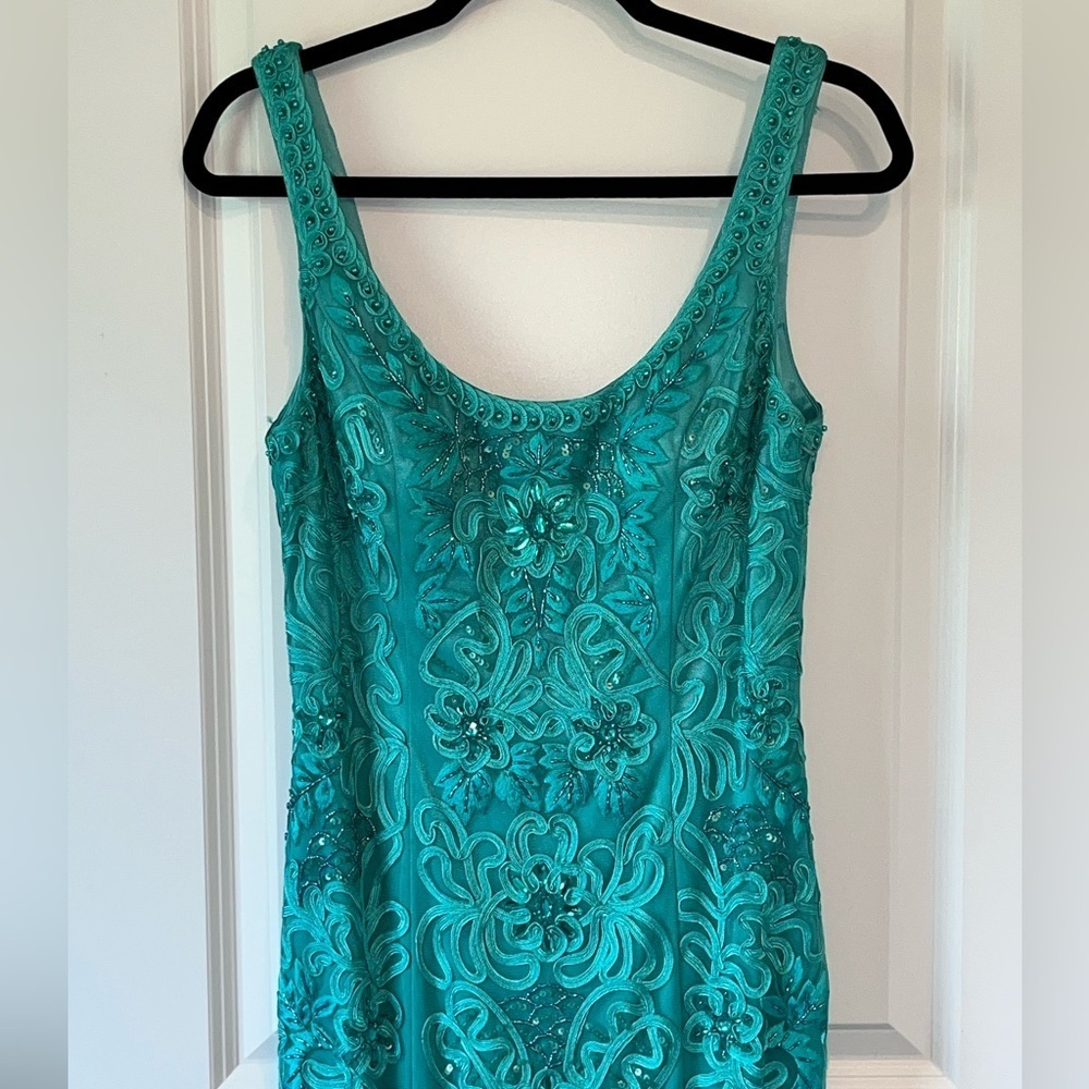 Sue Wong Nocturne Beaded Embroidered Dress Beautiful Seafoam Green Size 8 - Picture 5 of 10
